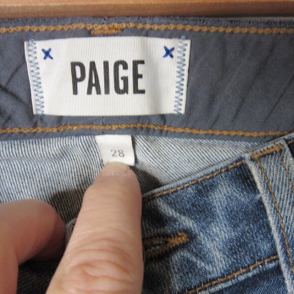 Paige High Rise Bell Canyon Well Worn Distressed Women's Denim Jeans Size 28 - Picture 8 of 15